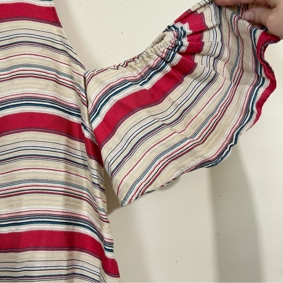 Tanya Taylor Striped Linen Blend Off the Should Swing Dress SIZE 6 - Picture 4 of 8